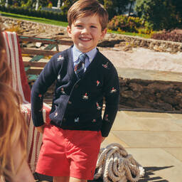Поло Ralph Lauren-Красные шорты из саржи | Childrensalon Outlet