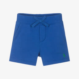 رالف لورين-شورت صبياني بلون السماء مع شعار محبوك | Childrensalon Outlet