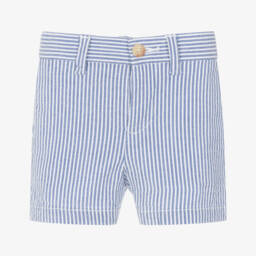 Ralph Lauren-Boys Soft Blue Seersucker Shorts | Childrensalon Outlet
