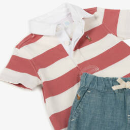 Ralph Lauren-طقم أولاد مخطط للرجبي وشامبراي | Childrensalon Outlet