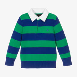 Ralph Lauren-Boys Striped Cotton Polo Sweater | Childrensalon Outlet
