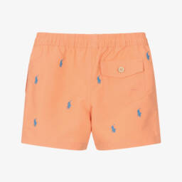 Ralph Lauren-شورت سباحة برتقالي بشعار للأولاد | Childrensalon Outlet