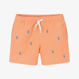Ralph Lauren-شورت سباحة برتقالي بشعار للأولاد | Childrensalon Outlet