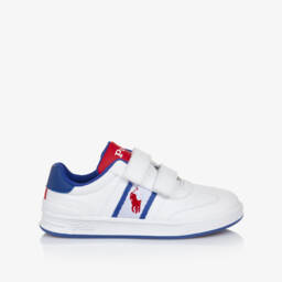 Ralph Lauren-حذاء رياضي للأولاد بثلاثة ألوان من الجلد الصناعي مع إغلاق فيلكرو | Childrensalon Outlet