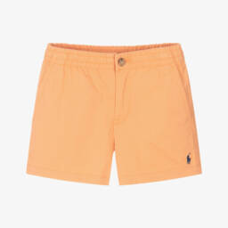 Ralph Lauren-Boys Vibrant Orange Twill Shorts | Childrensalon Outlet