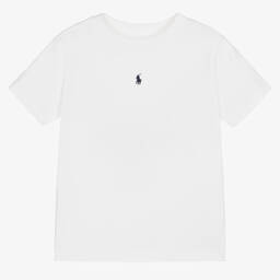 Ralph Lauren-تيشيرت قطن لون أبيض للأولاد | Childrensalon Outlet
