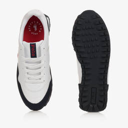 Polo Ralph Lauren-Boys White Lace-Up Logo Trainers | Childrensalon Outlet