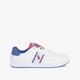 Ralph Lauren-Boys White Logo Lace-Up Sneakers | Childrensalon Outlet