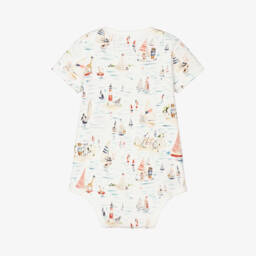 Ralph Lauren-Boys White Nautical Print Bodysuit | Childrensalon Outlet
