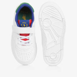 Ralph Lauren-Boys White Velcro Colorful Trainers | Childrensalon Outlet