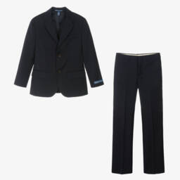 Ralph Lauren-Boys Woollen Navy Suit Set | Childrensalon Outlet