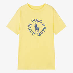 Ralph Lauren-تيشيرت قطن لون أصفر فاتح للأولاد | Childrensalon Outlet