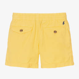 Ralph Lauren-Boys Yellow Linen & Cotton Shorts | Childrensalon Outlet
