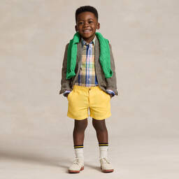 Ralph Lauren-Boys Yellow Linen & Cotton Shorts | Childrensalon Outlet