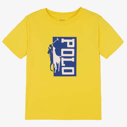 Polo Ralph Lauren-Boys Yellow Oversized Cotton Logo T-Shirt | Childrensalon Outlet