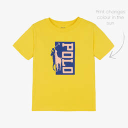 Polo Ralph Lauren-Boys Yellow Oversized Cotton Logo T-Shirt | Childrensalon Outlet