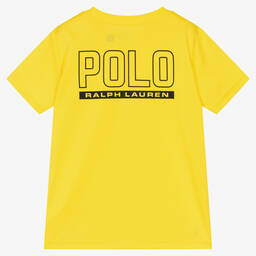 Ralph Lauren-Boys Yellow Technical Jersey Logo T-Shirt | Childrensalon Outlet