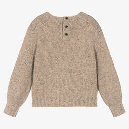 Polo Ralph Lauren-كنزة مزيج صوف محبوك لون بيج للبنات | Childrensalon Outlet