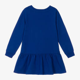 Ralph Lauren-Girls Blue Big Pony Sweatshirt Dress | Childrensalon Outlet