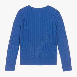 Поло Ralph Lauren-Синий кардиган крупной вязки | Childrensalon Outlet