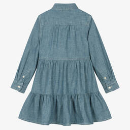 Ralph Lauren-Girls Blue Cotton Chambray Shirt Dress | Childrensalon Outlet