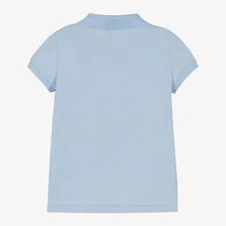 Поло Ralph Lauren-Голубая хлопковая рубашка поло для девочек | Childrensalon Outlet