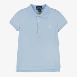 Polo Ralph Lauren - Girls Blue Cotton Logo Polo Shirt