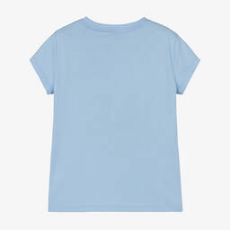 Ralph Lauren-Girls Blue Cotton Logo T-Shirt | Childrensalon Outlet