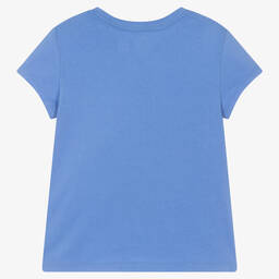 Polo Ralph Lauren-Girls Blue Cotton Polo Bear T-Shirt | Childrensalon Outlet