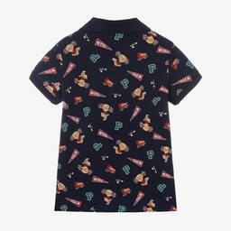 Ralph Lauren-توب بولو قطن بيكيه لون كحلي للبنات | Childrensalon Outlet