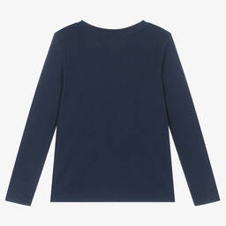 Ralph Lauren-Girls Blue Cotton Top | Childrensalon Outlet