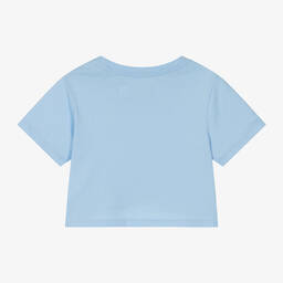Ralph Lauren-Girls Blue Cotton Twist Front T-Shirt | Childrensalon Outlet