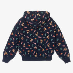 Ralph Lauren-Синяя хлопковая худи на молнии для девочек | Childrensalon Outlet