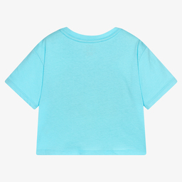 Polo Ralph Lauren-Girls Blue Cropped T-Shirt | Childrensalon Outlet