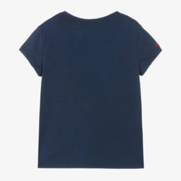 Ralph Lauren-Girls Blue Flag Cotton Tee | Childrensalon Outlet