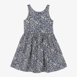 Ralph Lauren-Girls Blue Floral Cotton Dress | Childrensalon Outlet