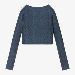 Ralph Lauren-توب رياضي محبوك لون أزرق للبنات | Childrensalon Outlet