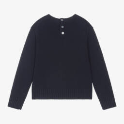 Ralph Lauren-Girls Blue Knit Pony Jumper | Childrensalon Outlet