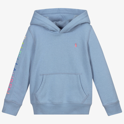 Ralph Lauren-Girls Blue Logo Hoodie | Childrensalon Outlet