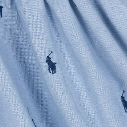 Ralph Lauren-فستان قميص قطن أكسفورد لون أزرق | Childrensalon Outlet
