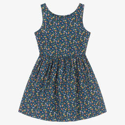 Ralph Lauren-Girls Blue & Pink Floral Cotton Dress | Childrensalon Outlet