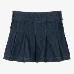 Ralph Lauren-Girls Blue Pleated Denim Skirt | Childrensalon Outlet