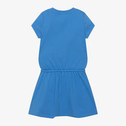 Ralph Lauren-فستان بطبعة بير قطن لون أزرق | Childrensalon Outlet