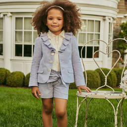 Поло Ralph Lauren-Хлопковые шорты в голубую полоску | Childrensalon Outlet