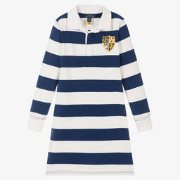 Polo Ralph Lauren-Girls Blue Stripe Rugby Dress | Childrensalon Outlet