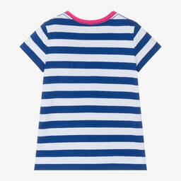 Ralph Lauren-تيشيرت قطن مقلم لون أزرق للبنات | Childrensalon Outlet