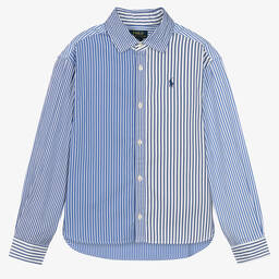 Ralph Lauren-Хлопковая рубашка в голубую полоску для девочек | Childrensalon Outlet