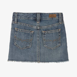 Ralph Lauren-Girls Blue Washed Cotton Denim Skirt | Childrensalon Outlet