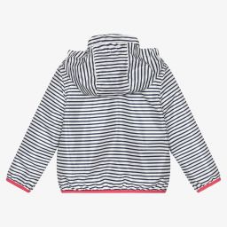 Polo Ralph Lauren-جاكيت هودي مقلم لون أزرق وأبيض للبنات | Childrensalon Outlet