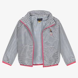 Polo Ralph Lauren-جاكيت هودي مقلم لون أزرق وأبيض للبنات | Childrensalon Outlet